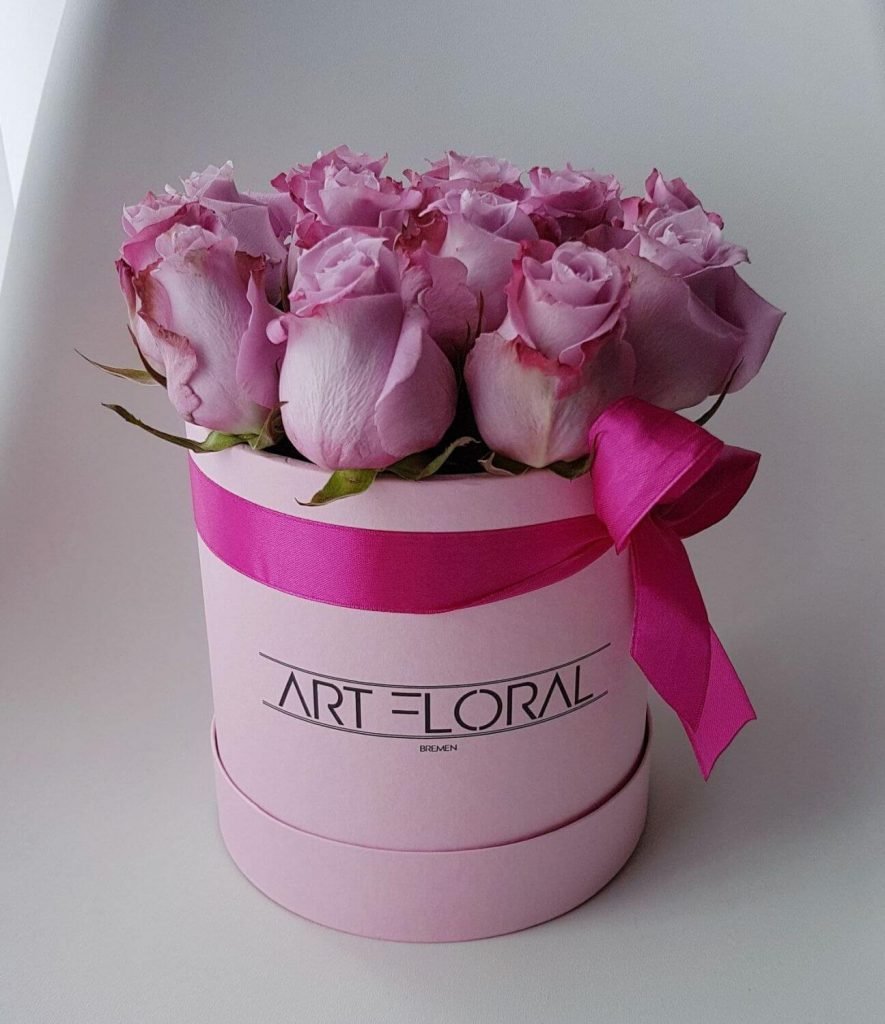 Blumenbox Lila Rosen – S Box Rosa