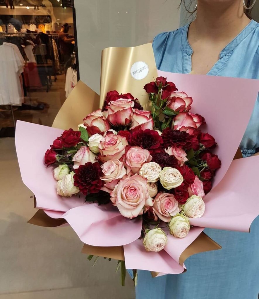 Blumenstrauß "Rosa Farbgradient"