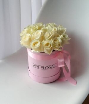 Blumenbox Weisse Rosen - S Box Rosa