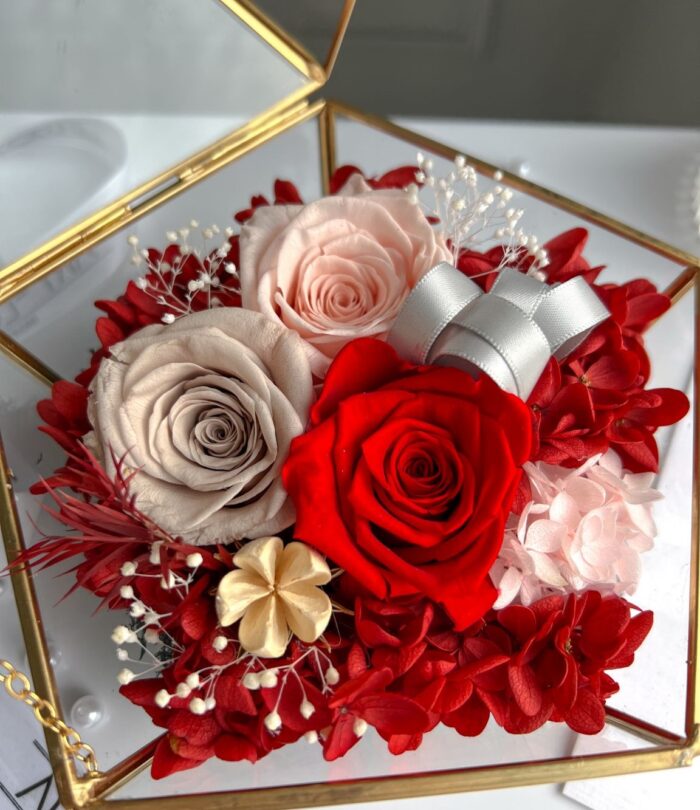 Blumen_Terrarium_Rote_Schatullenblüten_2