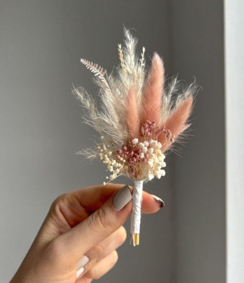 Bräutigam Boutonniere Nude aus Trockenblumen