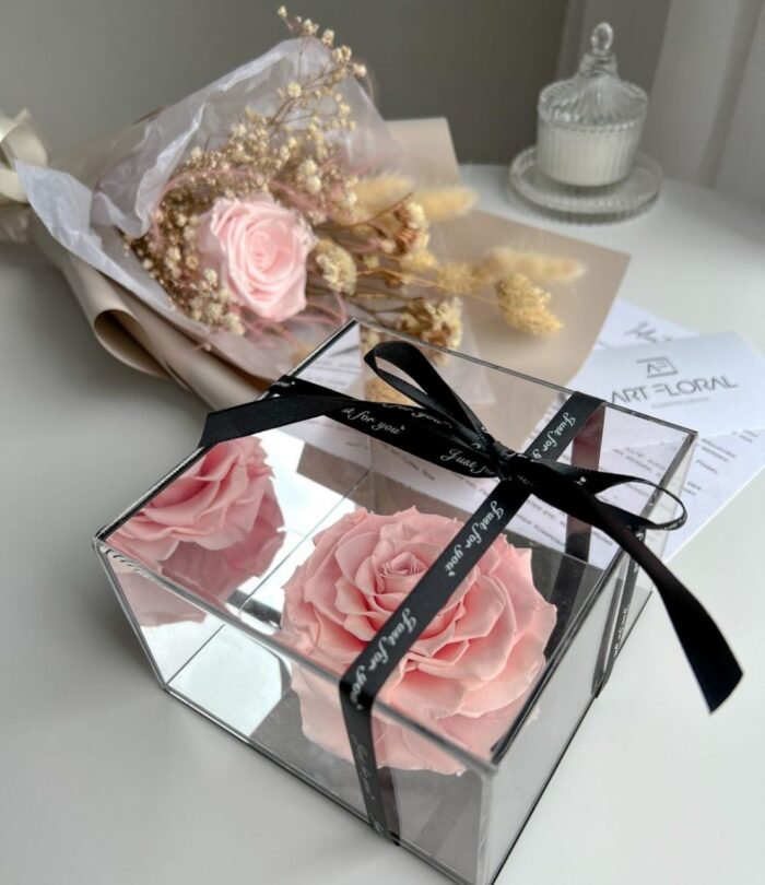 Trockenblumenstrauß_Schatulle_Rosa_Set_3