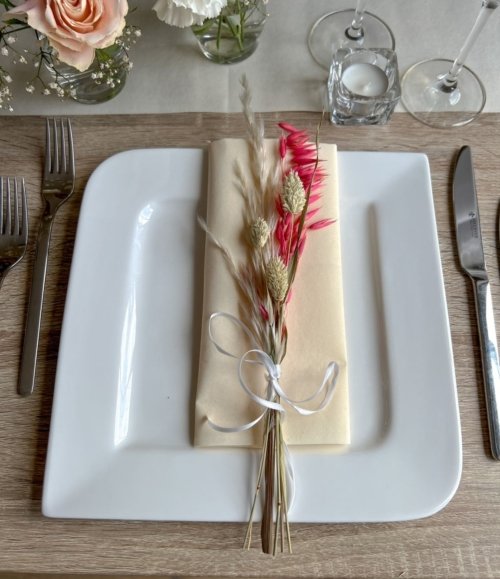 Gastgeschenk Trockenblumenstrauß pink im 10er-Set