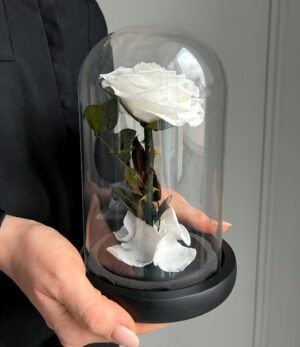 Ewige_weiße_Herz_Rose_im_Glas_2