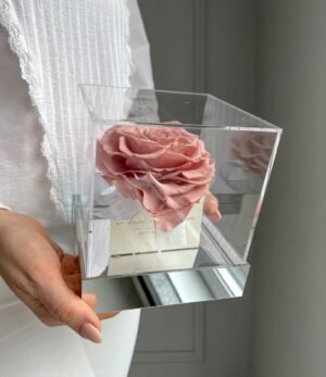 Pinke_Infinity_Herz_Rose_im_Acrylwürfel_2
