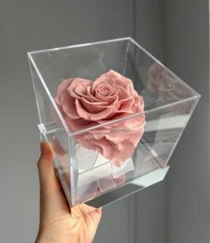 Pinke_Infinity_Herz_Rose_im_Acrylwürfel_3