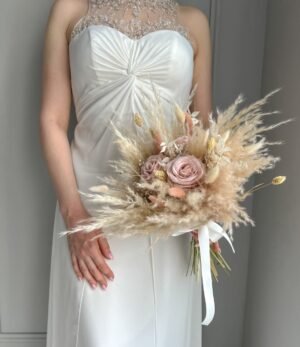 Kunstblumen_Brautstrauß_Nude_Rosen_3