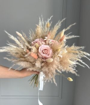 Kunstblumen_Brautstrauß_Nude_Rosen_4