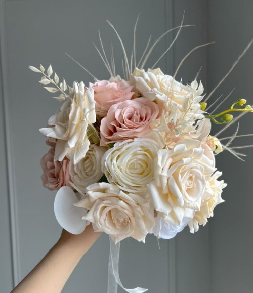 Kunstblumen_Brautstrauß_Rosen_und_Orchidee_2