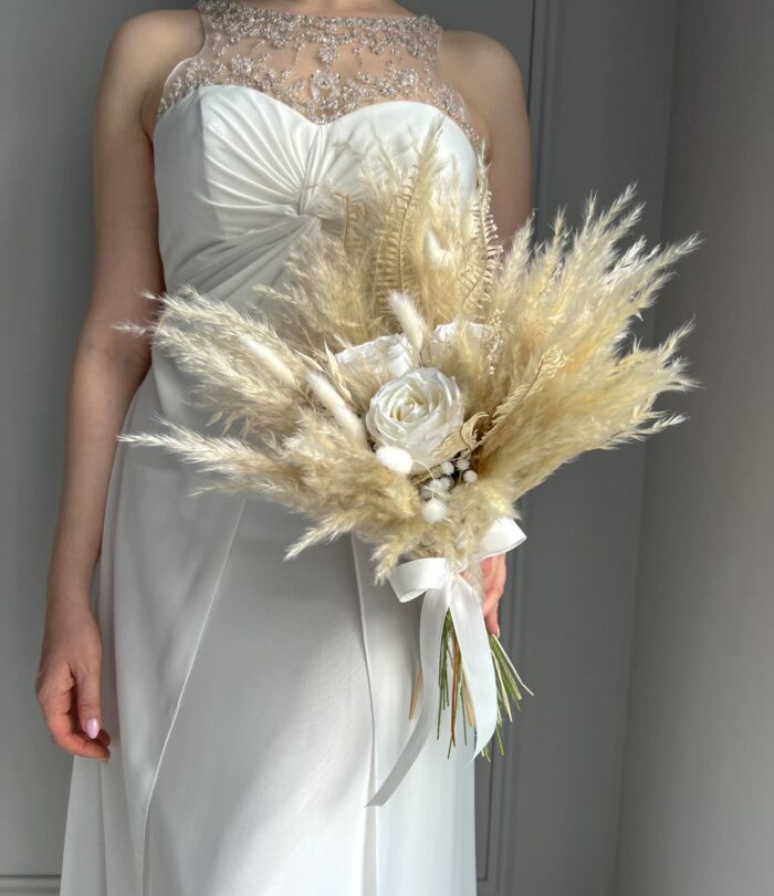 Kunstblumen_Brautstrauß_Rosen_und_Pampas_2