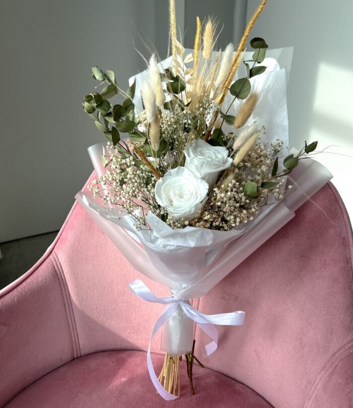 Trockenblumenstrauß_Weiß_Grün_2