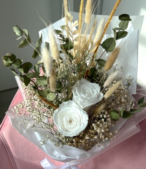 Trockenblumenstrauß_Weiß_Grün_3