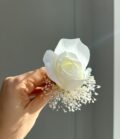 Kunstblumen_Bräutigam_Boutonniere_Weiße_Rose_2