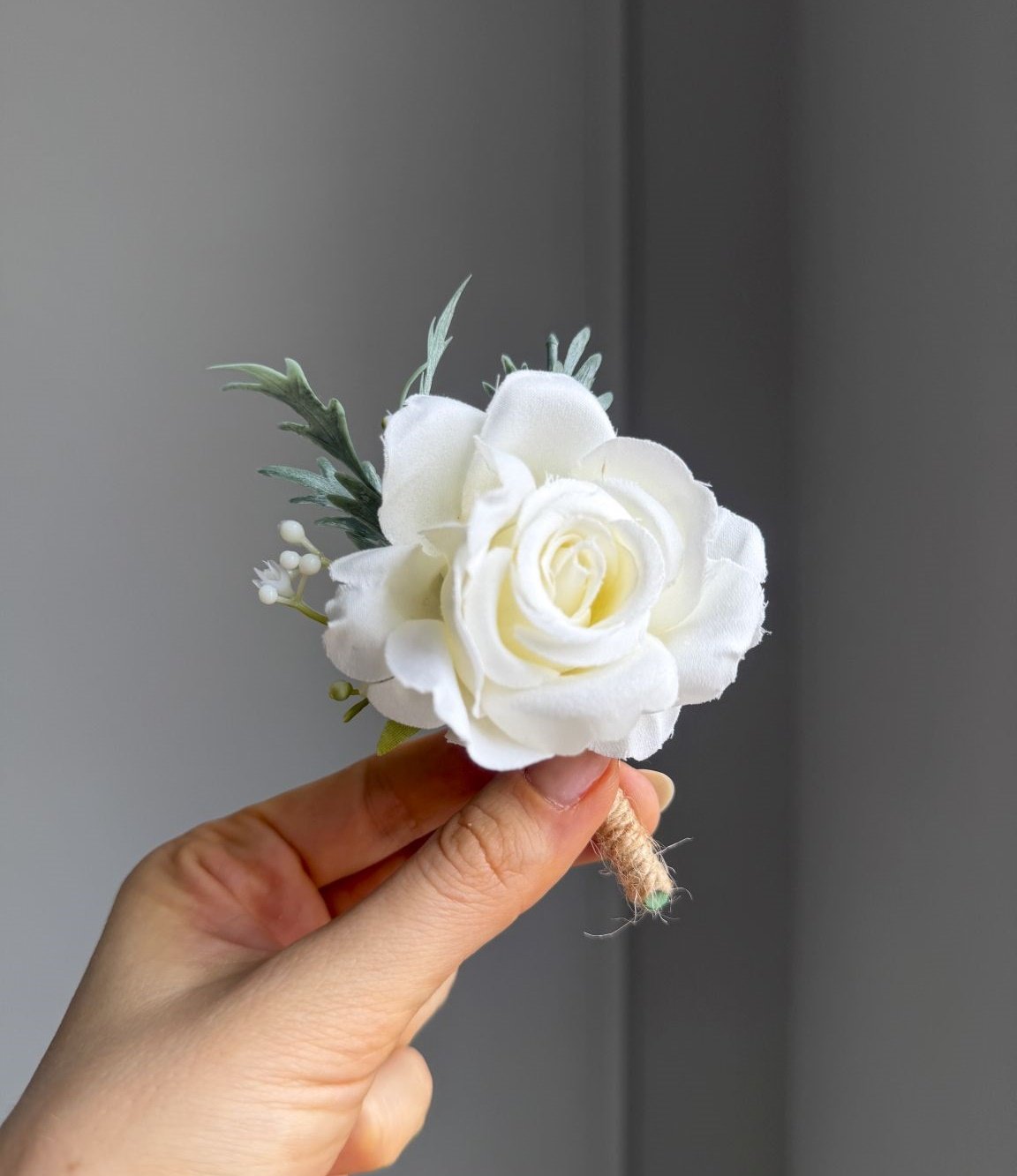 Kunstblumen Bräutigam Boutonniere 