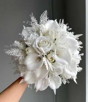 Kunstblumen_Brautstrauß_Strahlenweiß_ink_Boutonniere_2