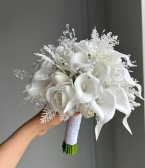 Kunstblumen_Brautstrauß_Strahlenweiß_ink_Boutonniere_4
