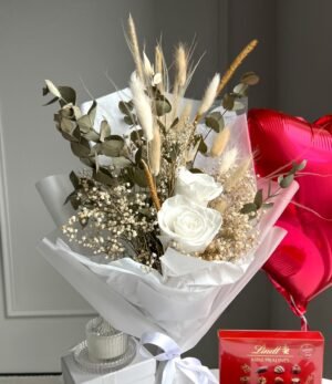 Trockenblumenstrauß_Weiß_Grün_Ohrstecker_Set_2