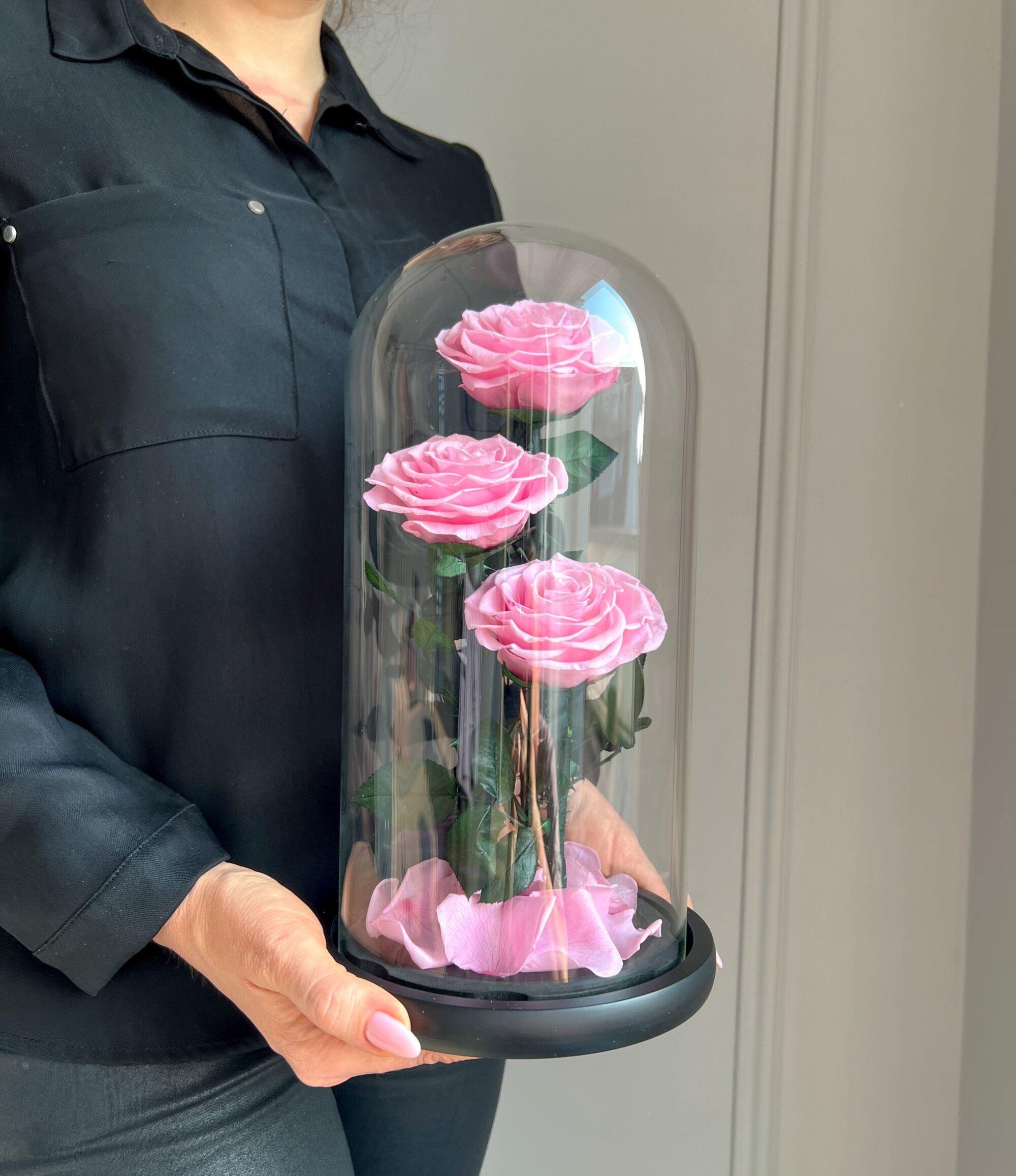 Premium_ewige_rosa_Rosen_im_Glas_2