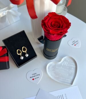 Perlenohrringe Infinity Rose
