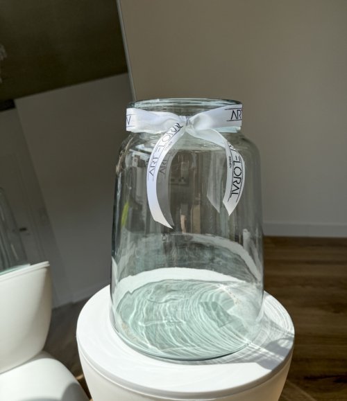 Blumenvase „50 Rosen“ aus transparentem Glas