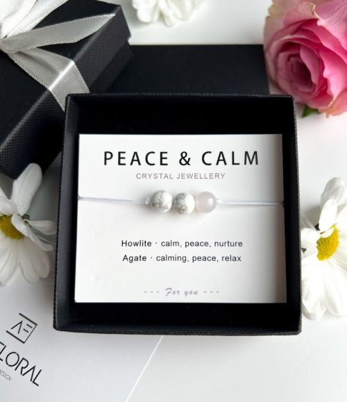 Edelstein-Armband Peace & Calm mit Howlit und Achat