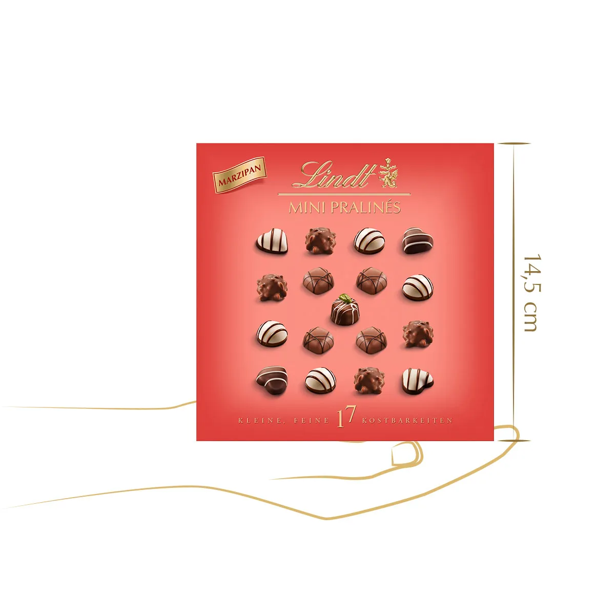 Lindt Mini Pralinés Marzipan 90 g in eleganter Verpackung