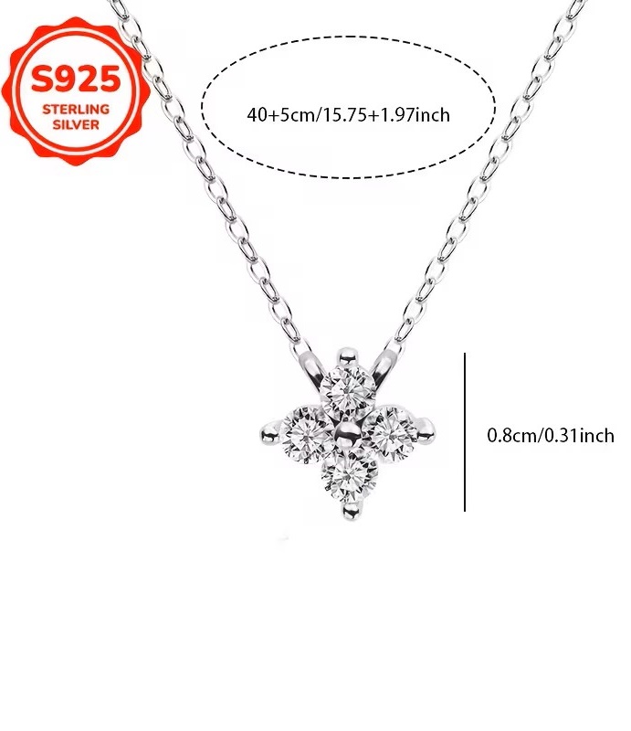 Funkelnde Silberkette mit sternförmigem Design