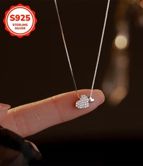 Silberkette mit Herzanhänger aus 925 Sterling Silber